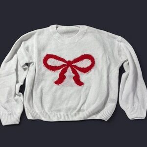 NWOT cute red bow sweater